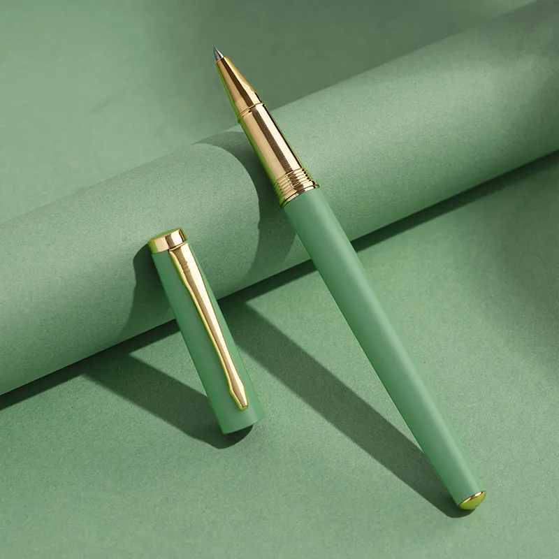 Wholesale Promotion Black Printed Luxury Business Gift Sign Pens Metal Ballpoint Gel Ink Pen Set With Custom Logo