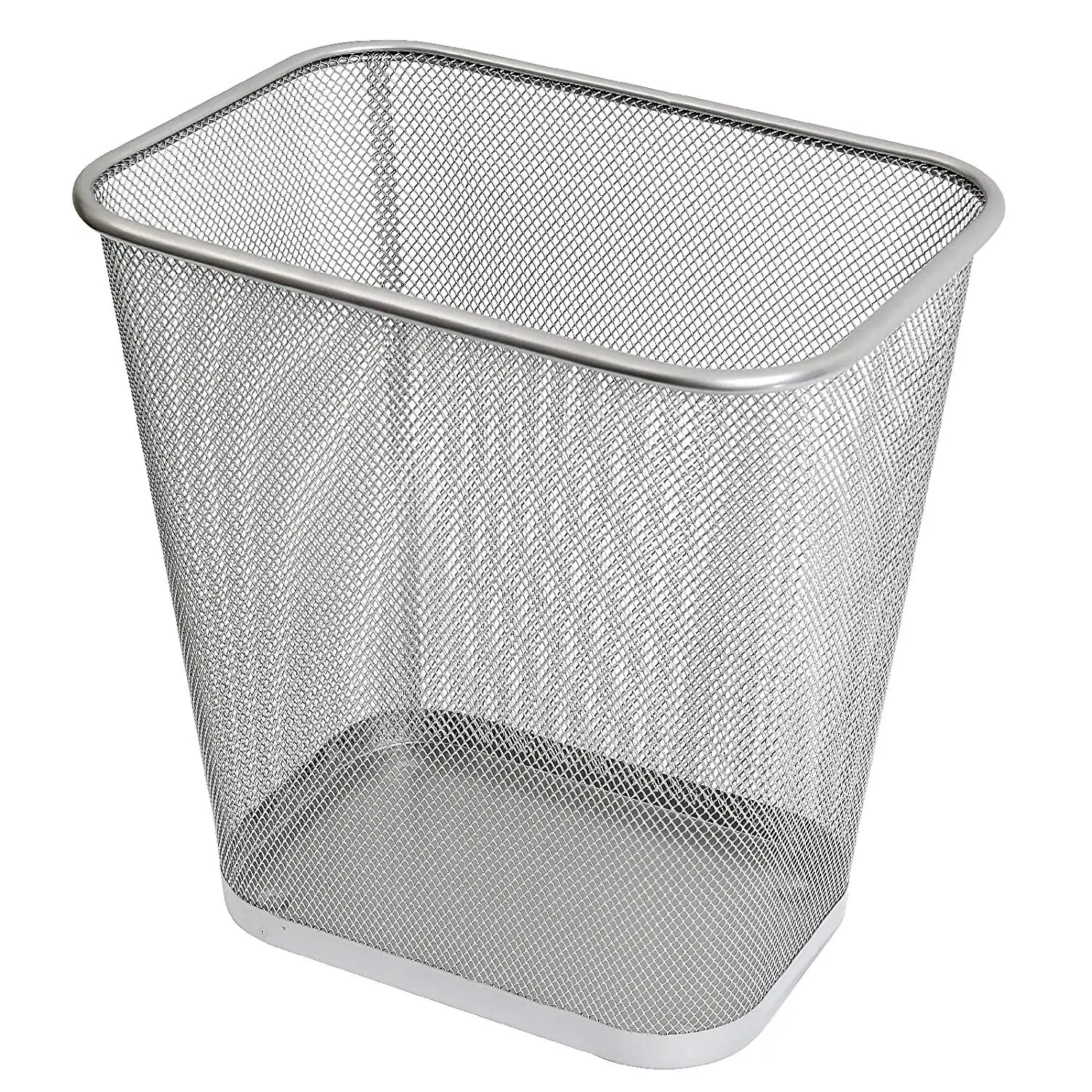 Mesh Trash Cans 4 Gallons Wire Wastebasket for Home Metal Office Garbage Cans Rectangular Open Top Trash Bin