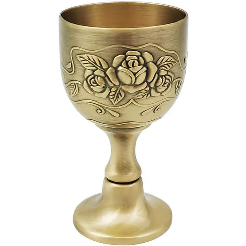 Goblet Brass Wine Goblets Glass Handmade Brass Drinkware Goblet Wine Glass Kitchenware Glassware Brassware Tabletop Gold Color