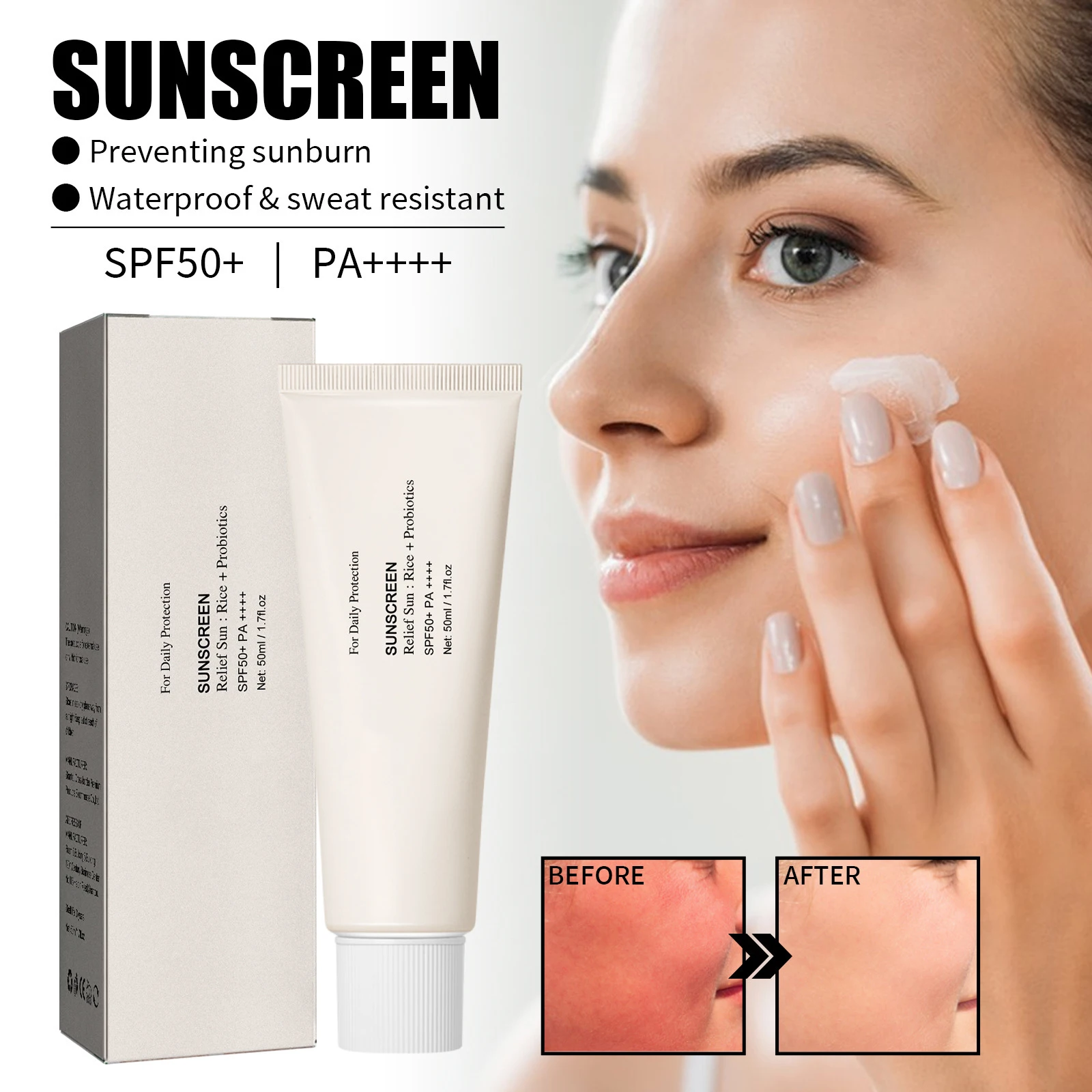 Private Label Sunscreen Cream SPF 50 SPF90 Sun Uv Sunblock UV Protection Sunscreen Cream in The Car Sunscreen Free Shipping