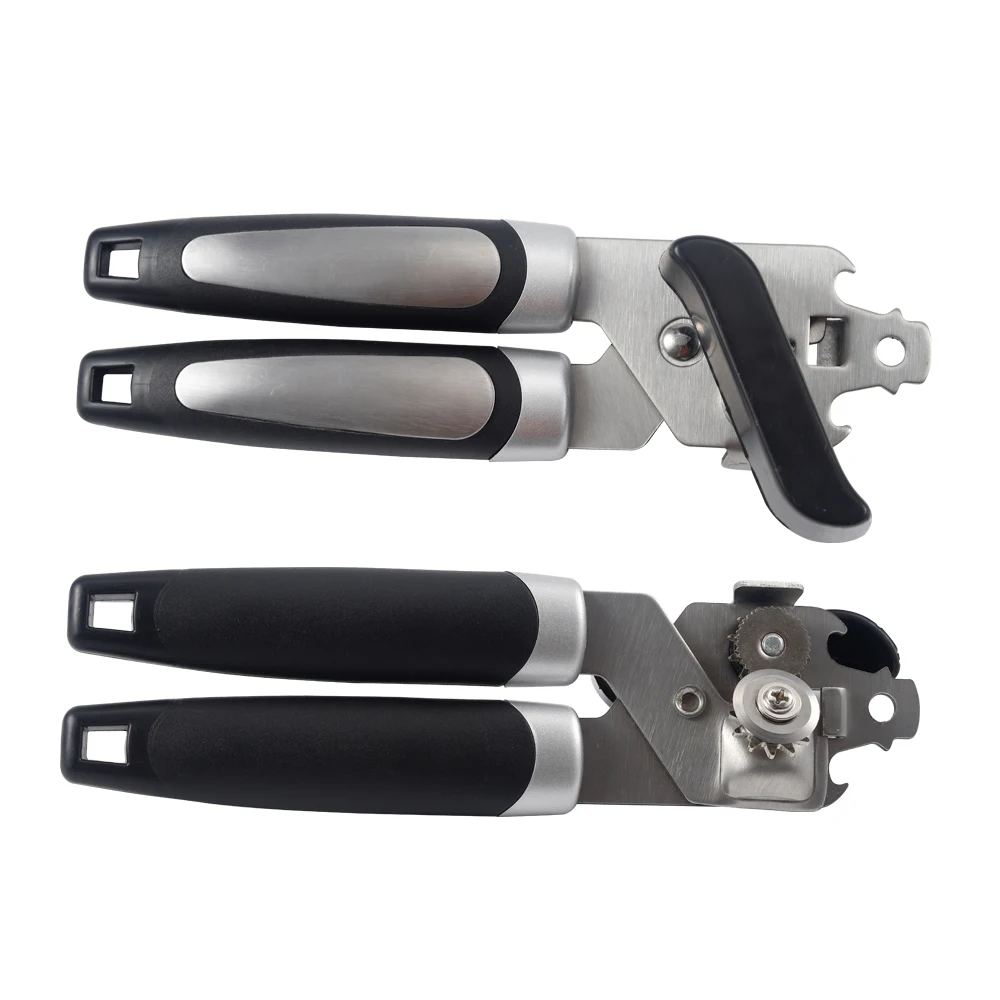 Handheld Strong Heavy Duty stainless steel can opener manual with Multifunctional Bottle Opener