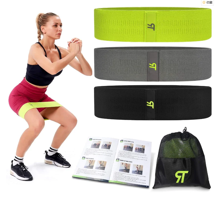 
House Gym Product Custom Logo Anti Slip Gym Work out Loop Fabric Hip Circle Resistance Bands Set 