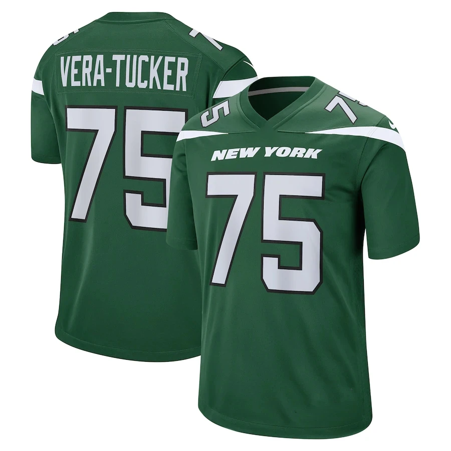 Jet Green Game 2 Wilson 8 Moore 75 Vera-Tucker Stitched American Football Jersey Custom New York City Team Club Uniform