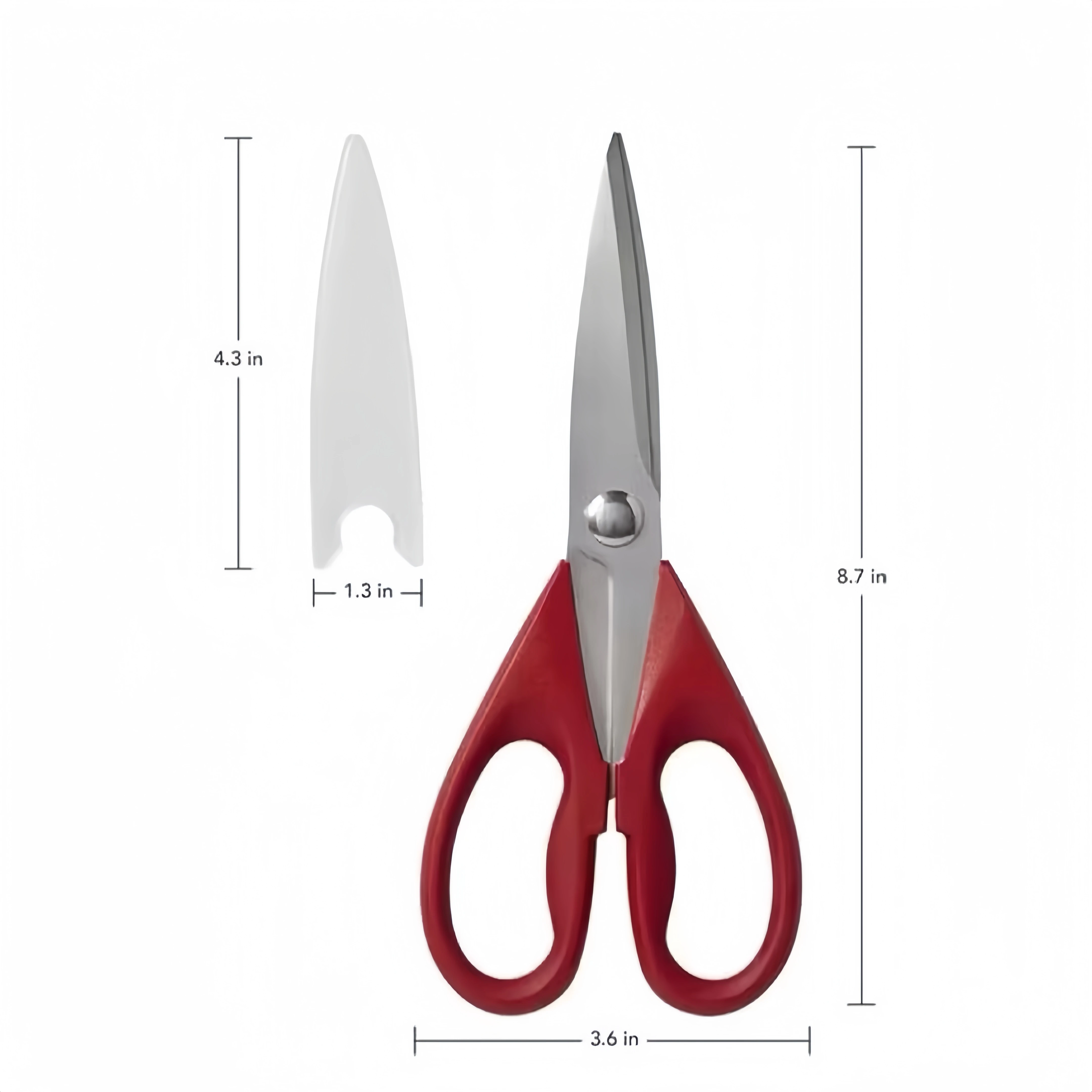Kitchen chicken scissor with safety blade cover heavy duty sharp kitchen shears meat scissor stainless steel for Food Poultry
