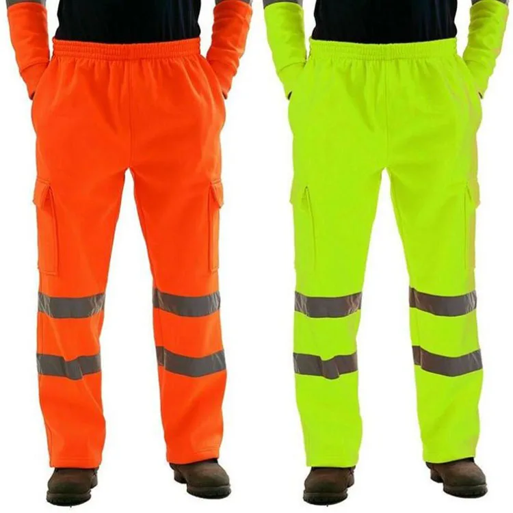 Safety Work Trousers Multi Pockets Work Pants Men Reflective Hi Vis Workwear Trousers High Quality Customized Cargo Trouser