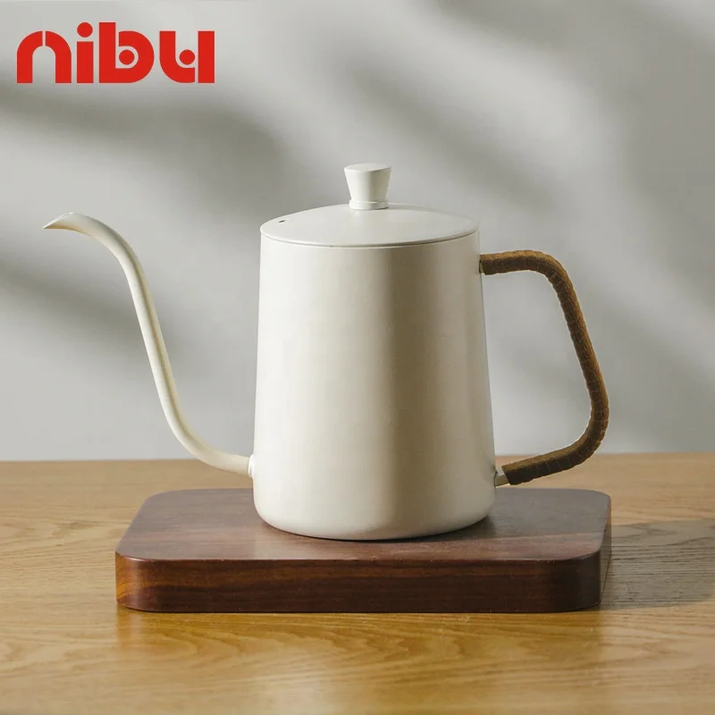 NIBU роскошная кожаная веревка длинный узкий ручной кофейник жаростойкий чайник для кофе