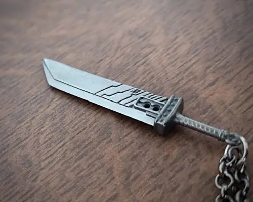 925 Sterling Silver Final Fantasy VII Remake Cloud Buster Sword Pendant Necklace