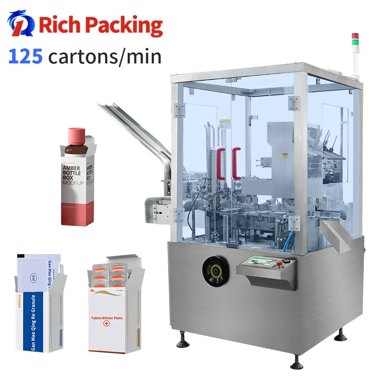 Vertical Auto Pharmacy Capsule Blister Plate Board Small Carton Packing Cartoning Cartoner Machine