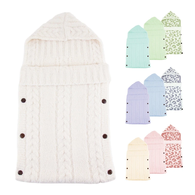 Оптовая цена полиэстеровый вязаный детский спальный мешок пеленка одеяло безопасности с бахромой для зимнего сна