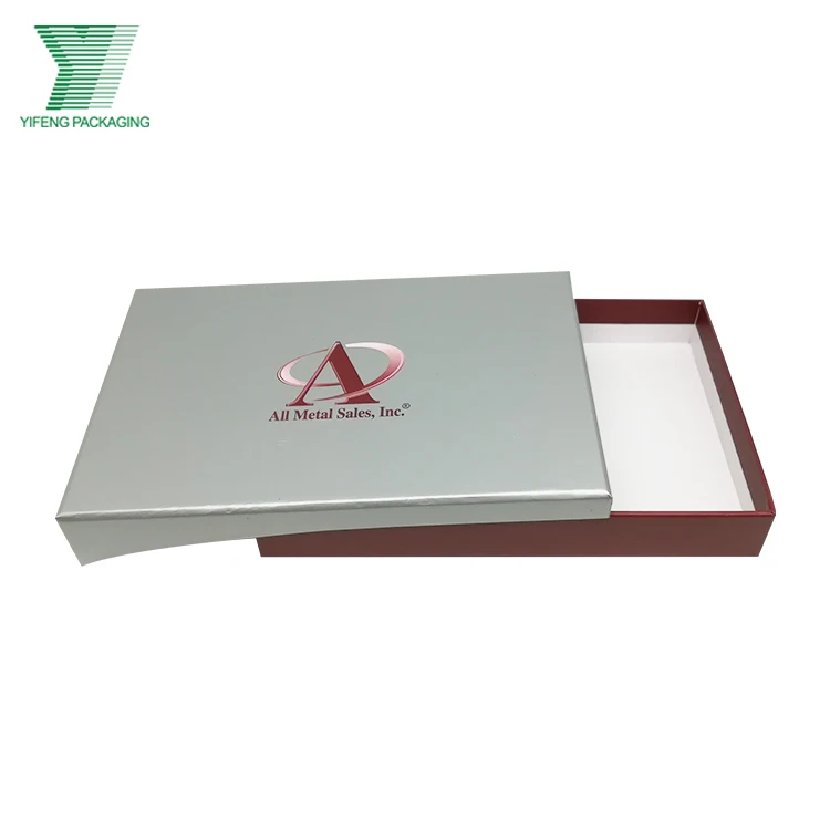 Customized CMYK printed logo base and lid rigid hardboard gift box for metal accessories packing