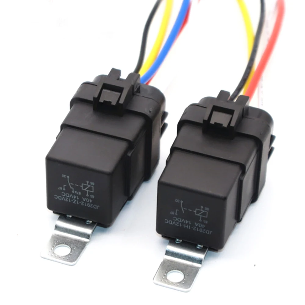 Automobile Relay Sealed Waterproof Integrated Wired DC12V 40A 4Pin Auto Relay + Holder With 140mm Length Wires