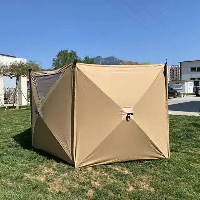 Outdoor Camping Beach Garden Pop Up Windshield Shelter Windbreak Wind Breaks Wall Qatar Arab Net Red Print Sun Protection