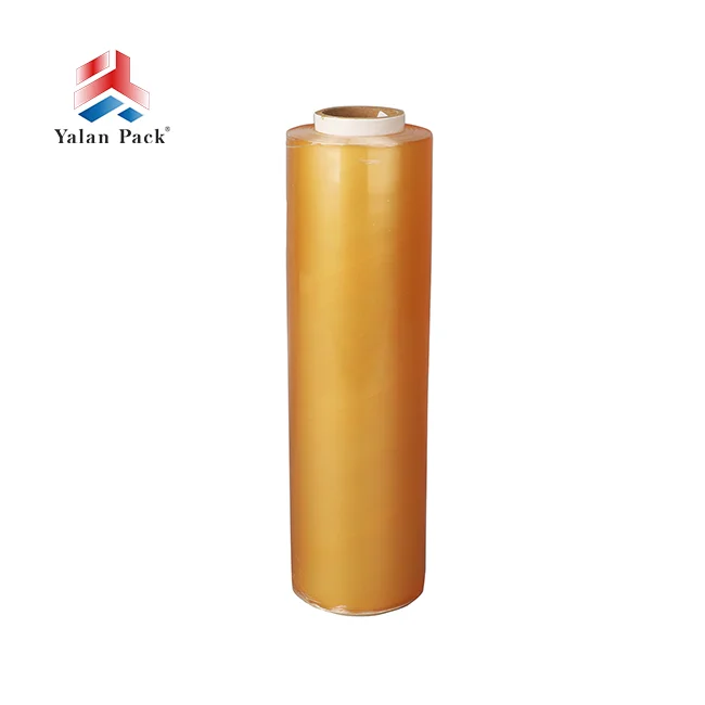 Free Sample Luggage Packing Logistics Transport Gold Wrap Plastic Film Hand Stretch Film