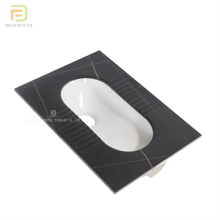 Высокое качество оптовая продажа сантехника садовый унитаз современный напольный черная сковорода для приседания