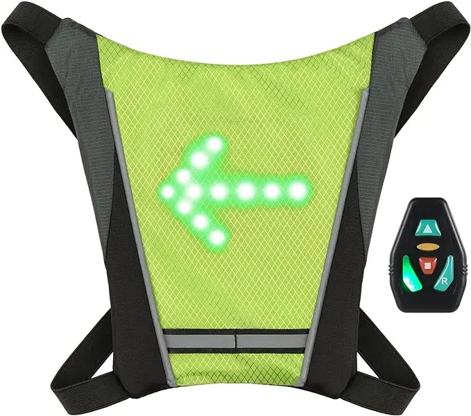 LED Signal Vest Bike Safety Turn Signal Light Riding Running Lighting Vest Safety Reflective Warning Cycle Vests