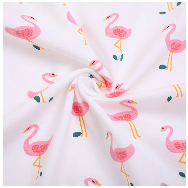 Cartoon Print Baby 100% Cotton Knitted Jersey Interlock Fabric Wholesale Dty Double Brushed Poly Baby Jersey Fabric