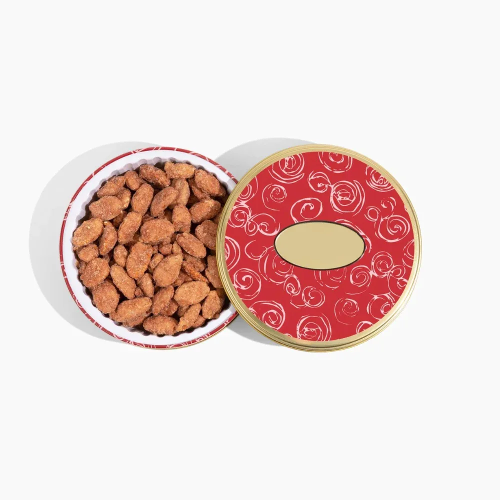 Red Round Cookie Biscuit Box Donut Cardboard Custom Pastry Packaging Pecan Gourmet Nuts Box