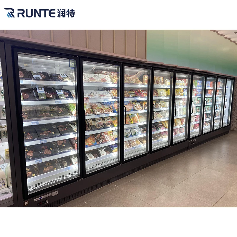 Factory Price Single-Temperature 4 Glass Door Beverage Upright Chiller Display Fridge Freezer Store Use Refrigeration Equipment