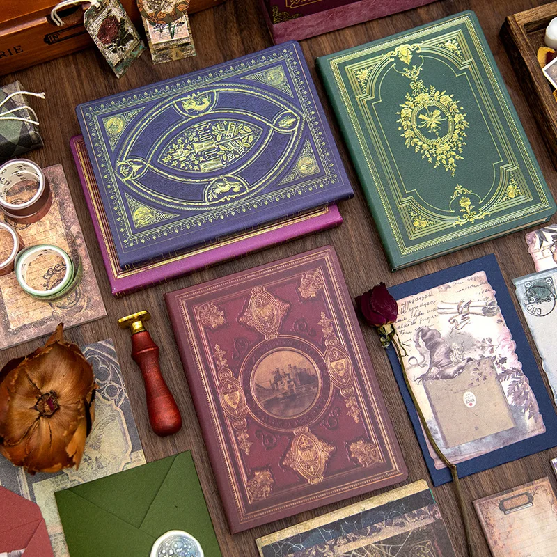 New gift box set retro account material combination sticker notebook diary notebooks journal