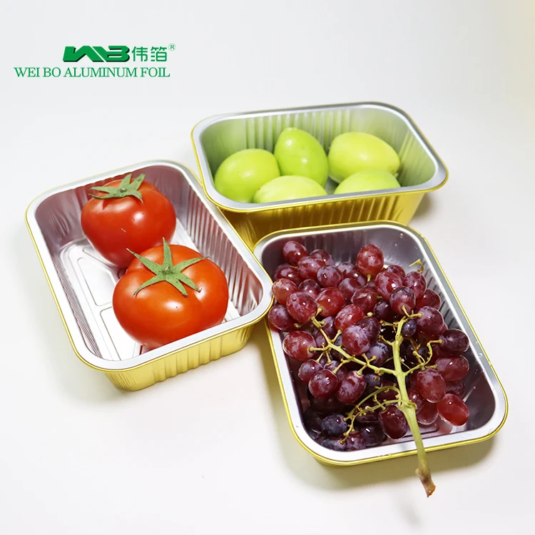 Wholesale Household Food Packaging Boxes Environmentally Safe Disposable Food Aluminum Foil Container