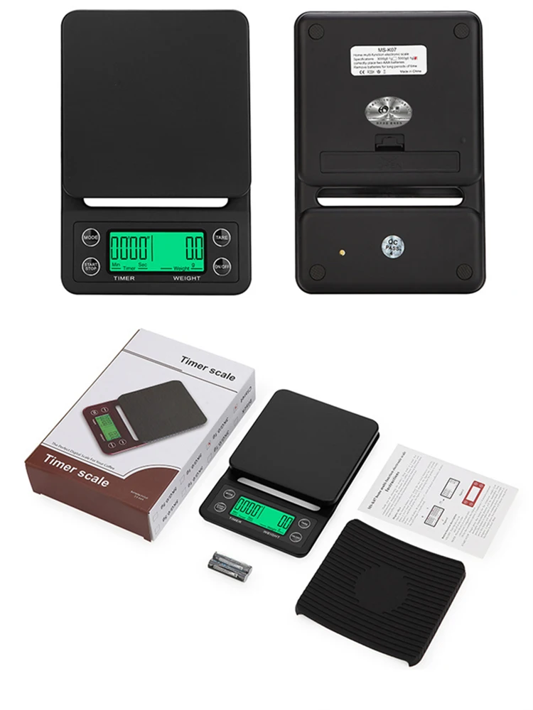 KitchenTour Digital Kitchen Scale 0.1g High Precision Coffee Scale, Drip Espresso Scale with Auto Tare and Silicon