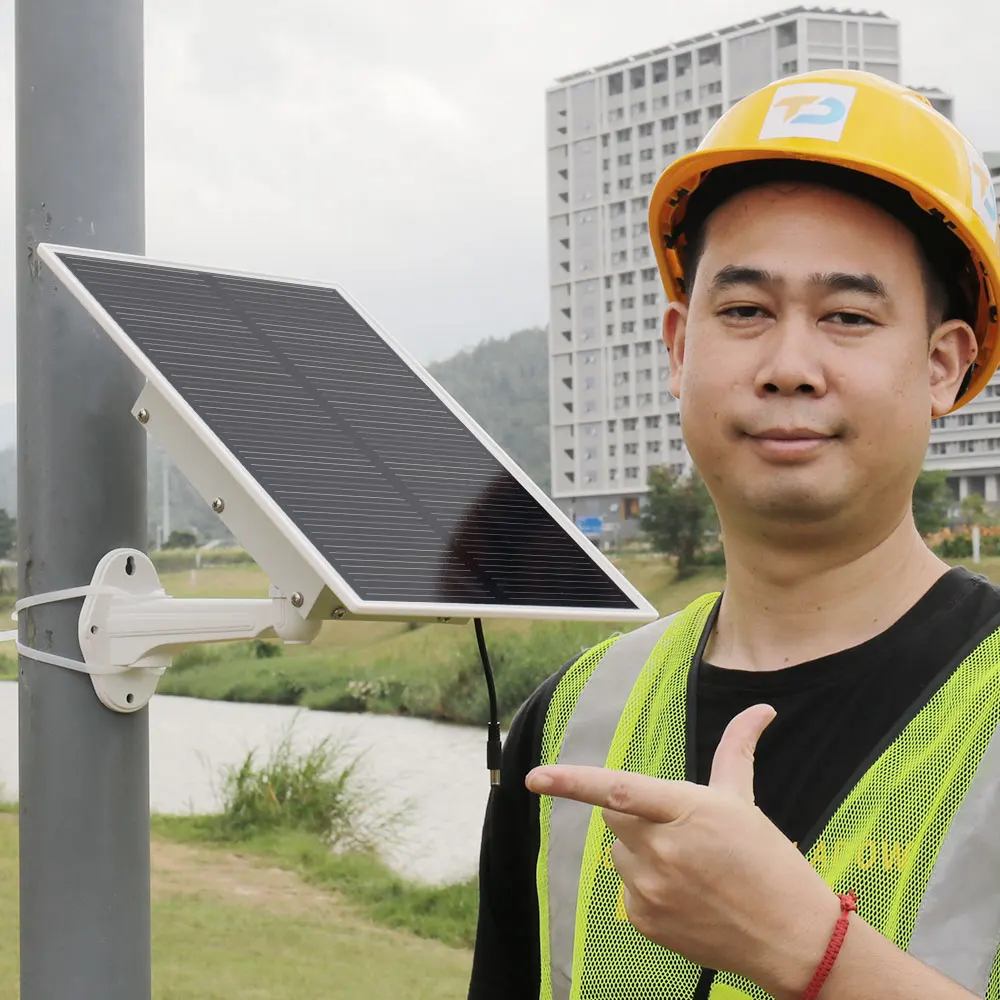 TecDeft Small Solar Panel With USB Cable  5V Or 12V Power Off Grid Mono15W Solar Panels For Security Outdoor Battery IP Camera