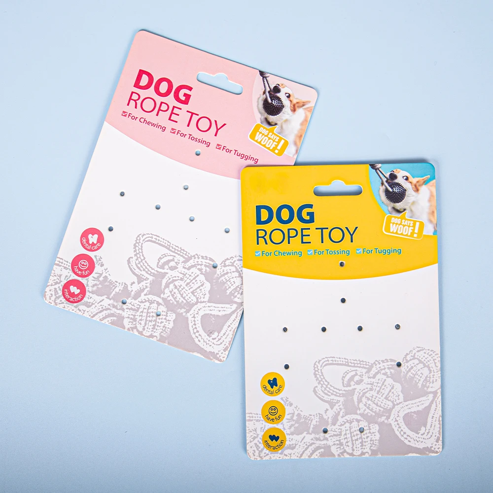 Custom Double Sided Printing Design Logo 900Gsm Matte Paper Pet Toys Hang Tag For Pets Products
