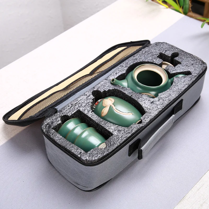 Высококачественные тисненые китайские чайные подарки керамический чайный набор с чайными аксессуарами