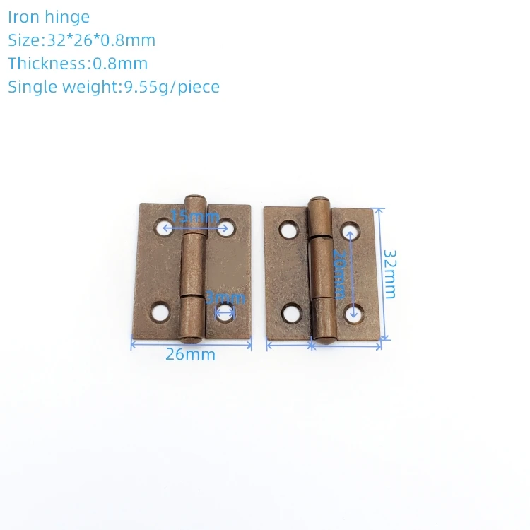 32*26MM 1.5 inch antique iron flat wooden box packing small accessories hinge