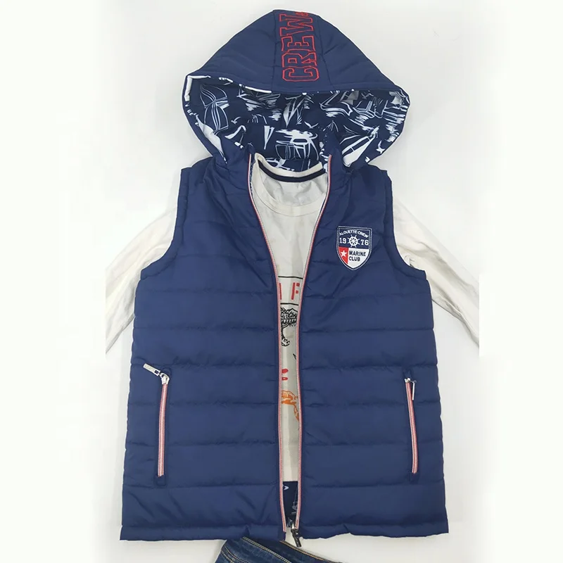 
Custom kids Fashion Apparel Customize Sleeveless Factory Price New Style Puffer Jacket kids 