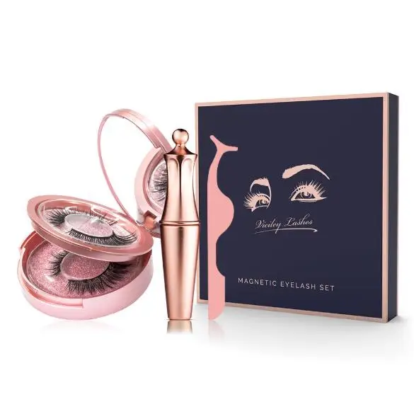 Wholesale Custom Packaging Eyelashes Own Brand Newest Styles Magnetic Eyeliner Lashes 3D Wholesale Magnetic Eyelashes