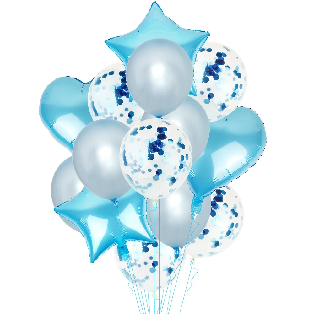 Balloons suppliers 14pcs wedding birthday balloons party decoration confetti foil balloon