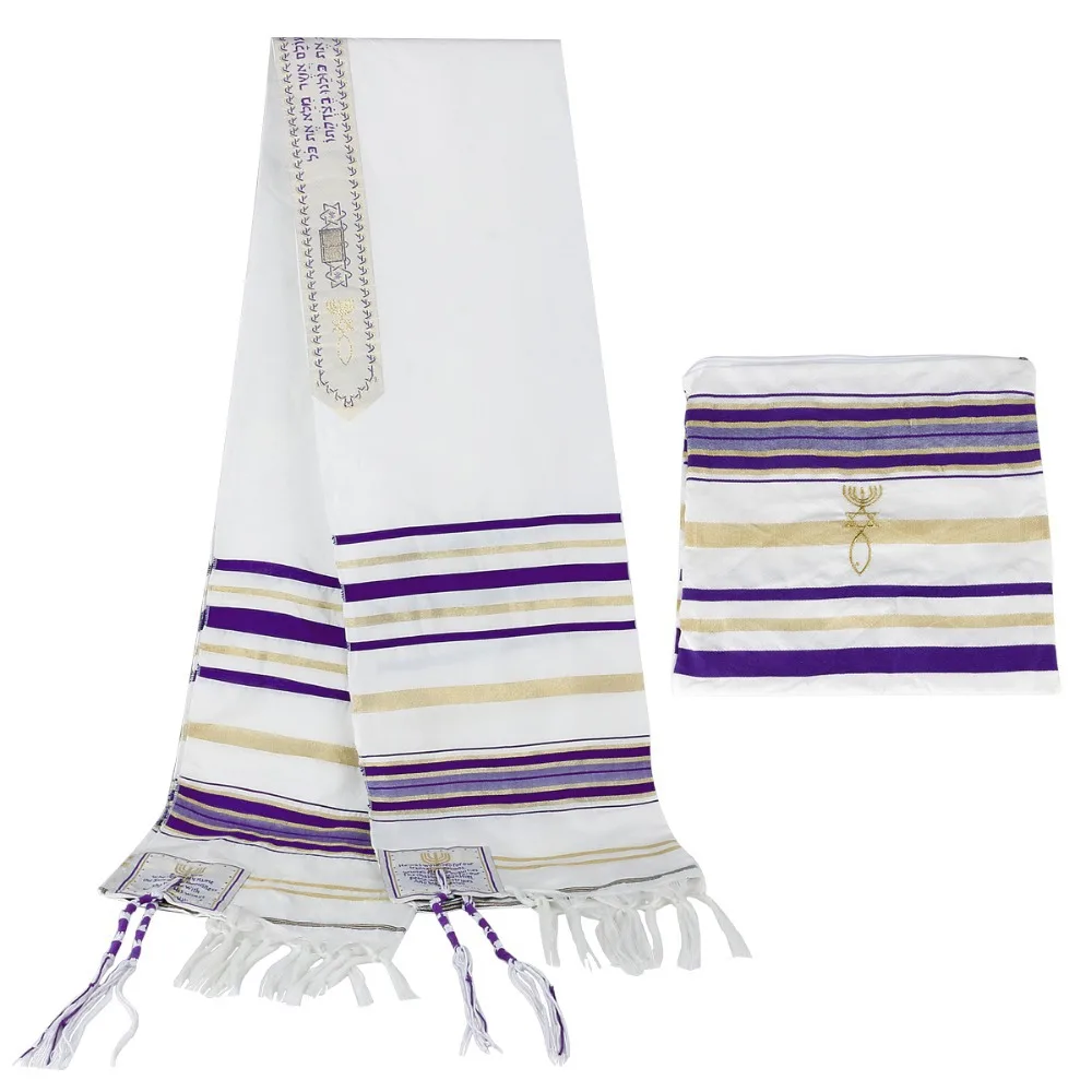 Custom Logo Design 72*22 Inch Messianic Tallit Prayer Shawl With Matching Bag,Bulk Wholesale Muslim Jewish Tallit From Israel