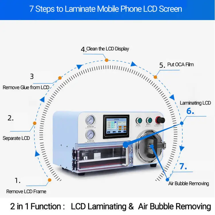 ZM-1 LCD Repair Machine Vacuum Lamination 2 in 1 Air Bubble Remover Vacuum Laminator LCD Laminating Machine