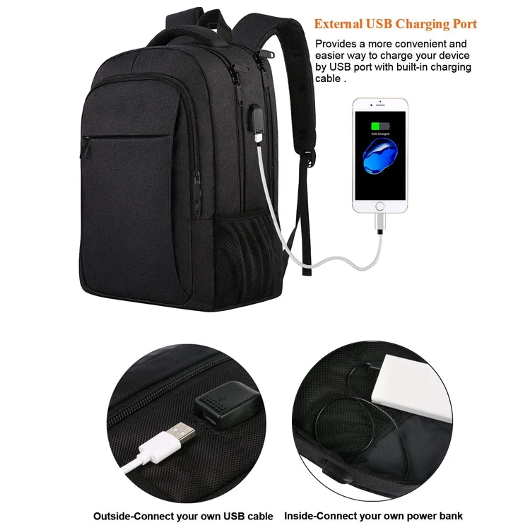 custom travel backpack laptop anti theft business backpack 15.6 inch computer back bag