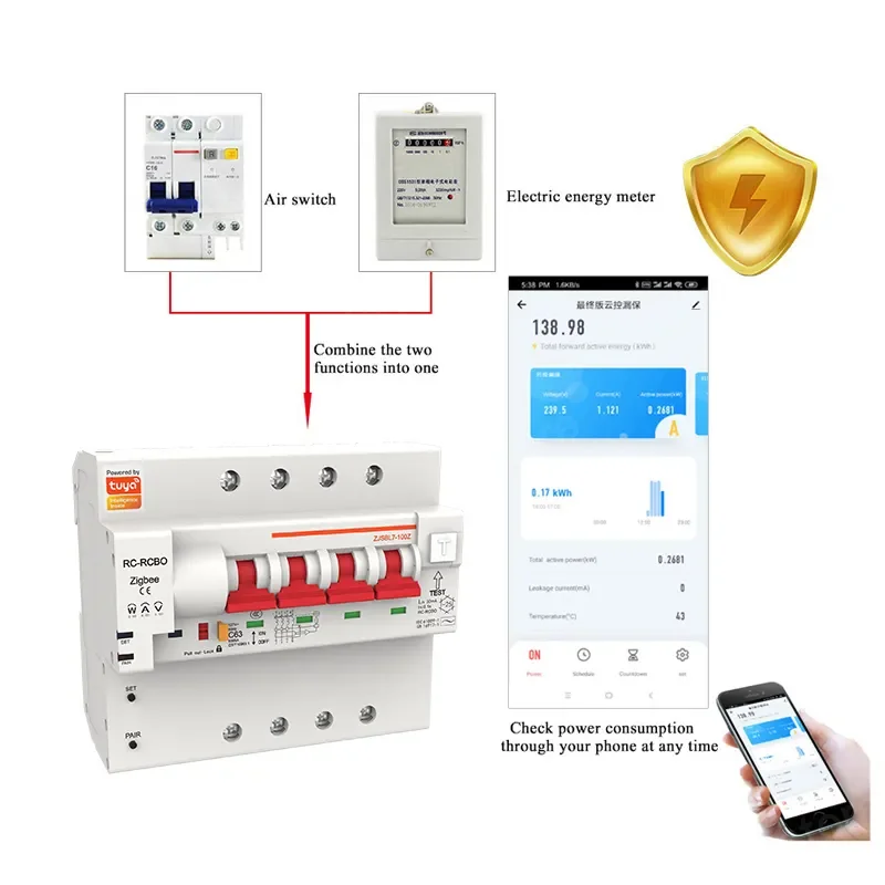 Высококачественный автоматический выключатель Wi-Fi от Tuya серия Mcb 1p 2p 3p 4p микровыключатель