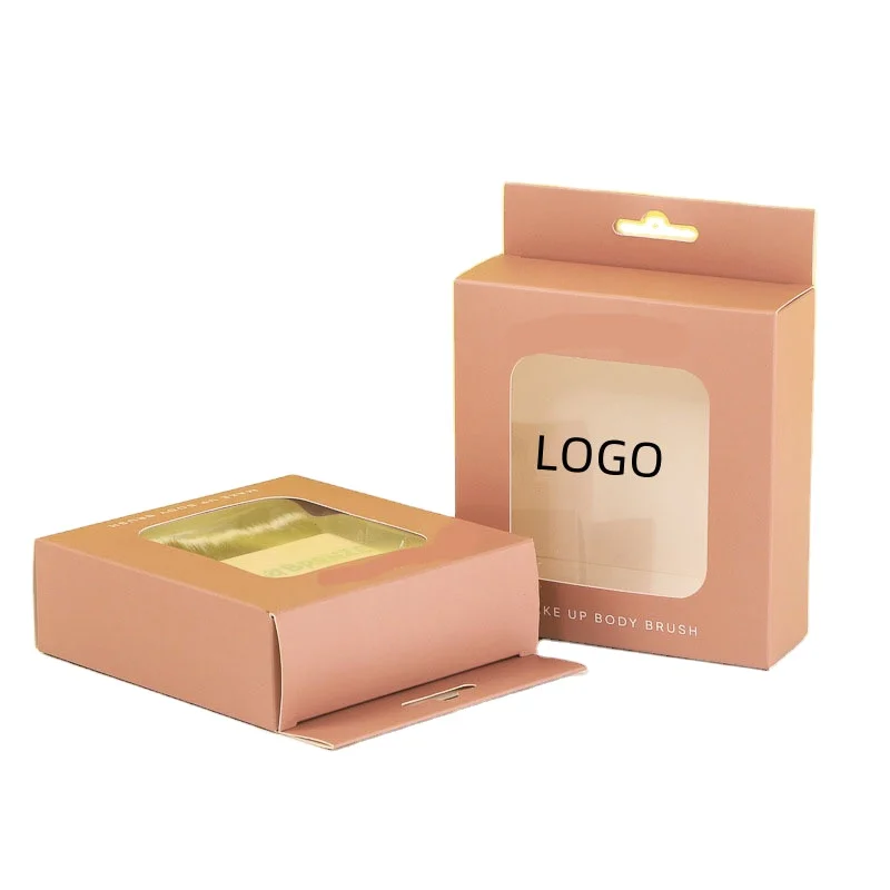 Eco Friendly Custom Logo Printed Kraft Box Cosmetic Paper Card Small box Carton Perfume Lipstick Paper Box with Hook