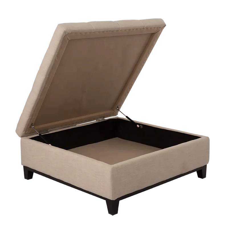 Nisco Living Room Bedroom Ottoman Modern Fabric Stool Storage Ottoman Chair Space Saving Big Size