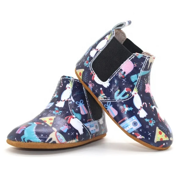 
2020 newborn infant soft sole 3D print leather unisex baby booties 