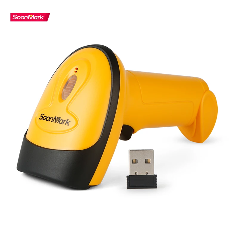 1D 2.4Ghz 300scans/sec portable handheld cheap code bar laser wired wireless barcode scanner