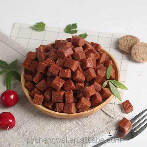 zhejiang shengwei pet products beef cubes 1.5cm *1.5cm organic wholesale pet food training dog treats