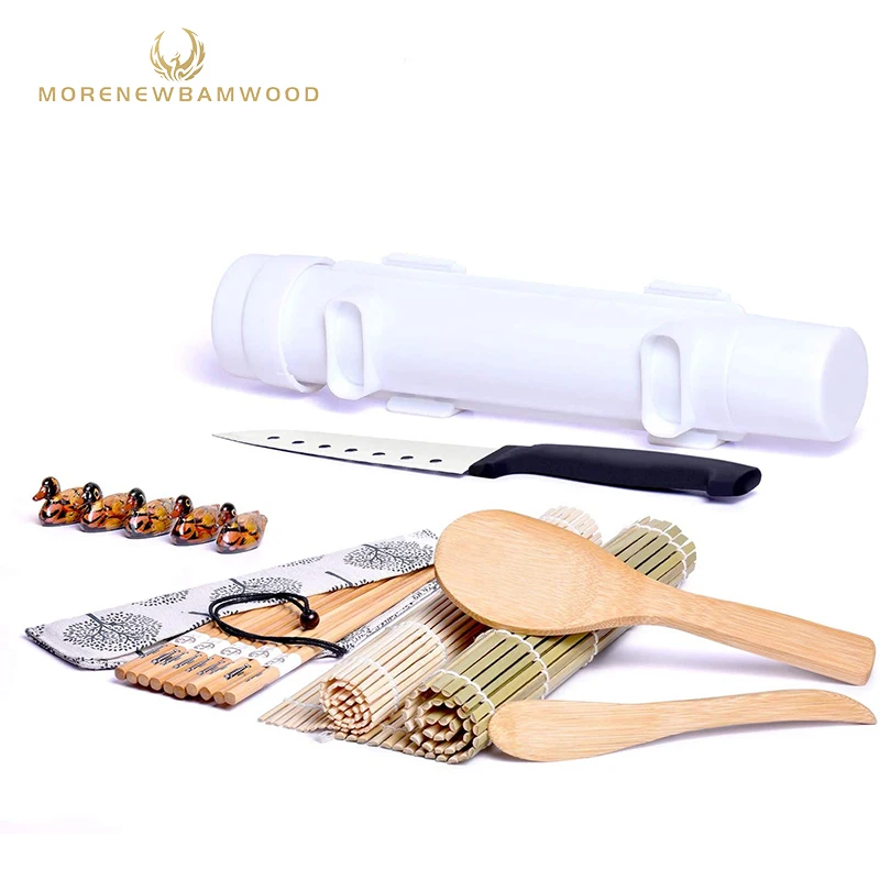 
Amazon hot sales Sushi tools and molds 17 pieces set, bamboo sushi tools set 