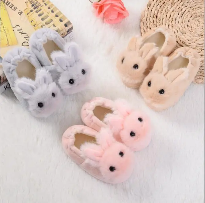 
Wholesale cute Winter Plush Animal Slippers For Kids 