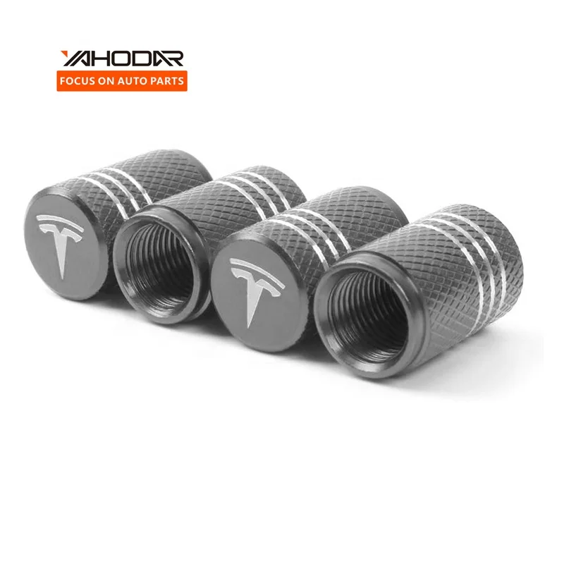 Car Accessories 2024 Aluminum Alloy Tire Valve Stem Cap Cover For Tesla Model 3 Y X Y Cybertruck 4 PCS