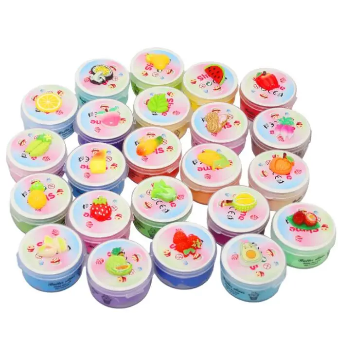24pcs/set Button Slime Kit Hot Fashion  Crystal Clay Slime Mud Diy Slime Making Kit In Wholesale