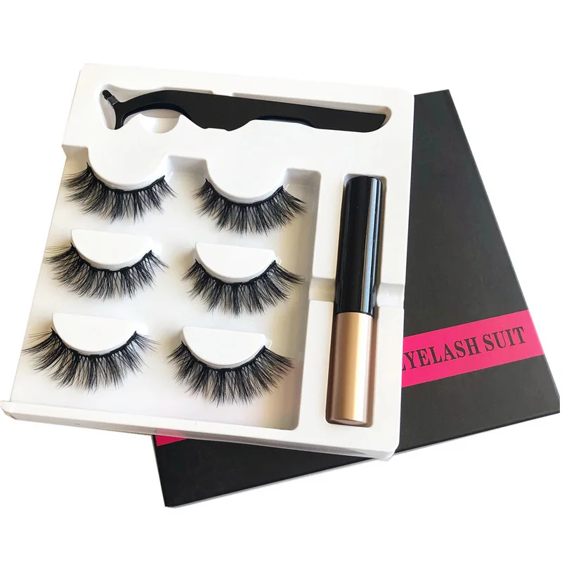 5 Magnet Eyelash Magnetic Liquid Eyeliner Magnetic False Eyelashes Tweezer Set Waterproof Long Lasting Eyelash
