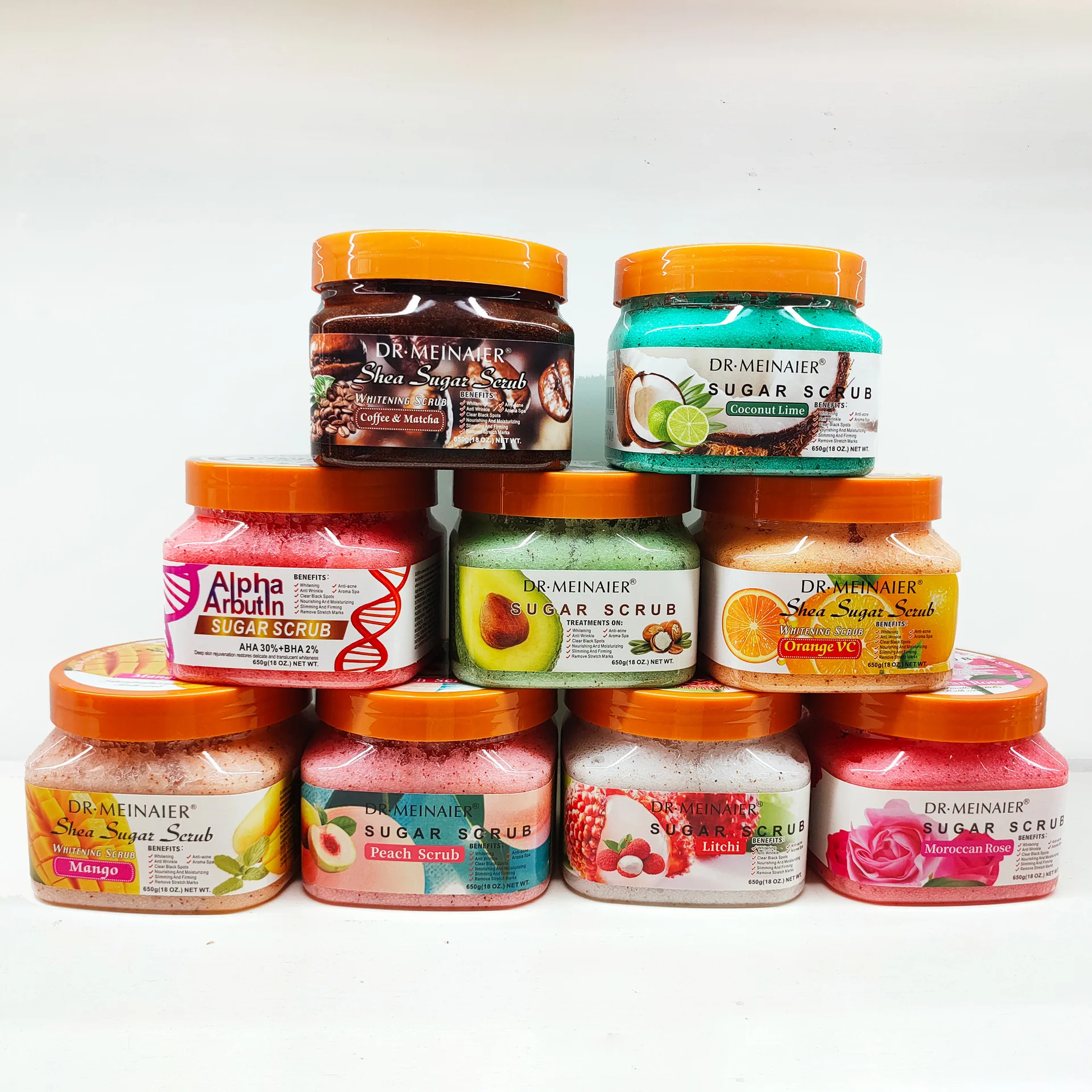 wholesale Shea Butter mango Bath Salt Scrub Fruit Acid alpha arbutin Sugar Scrub Exfoliating Moisturize Deep Clean For Men Women