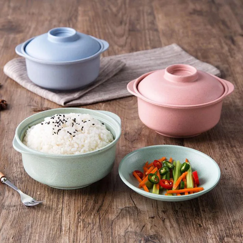 Wheat straw small rice soup bowl creative household tableware student anti-scalding noodle bowl instant noodle bowl