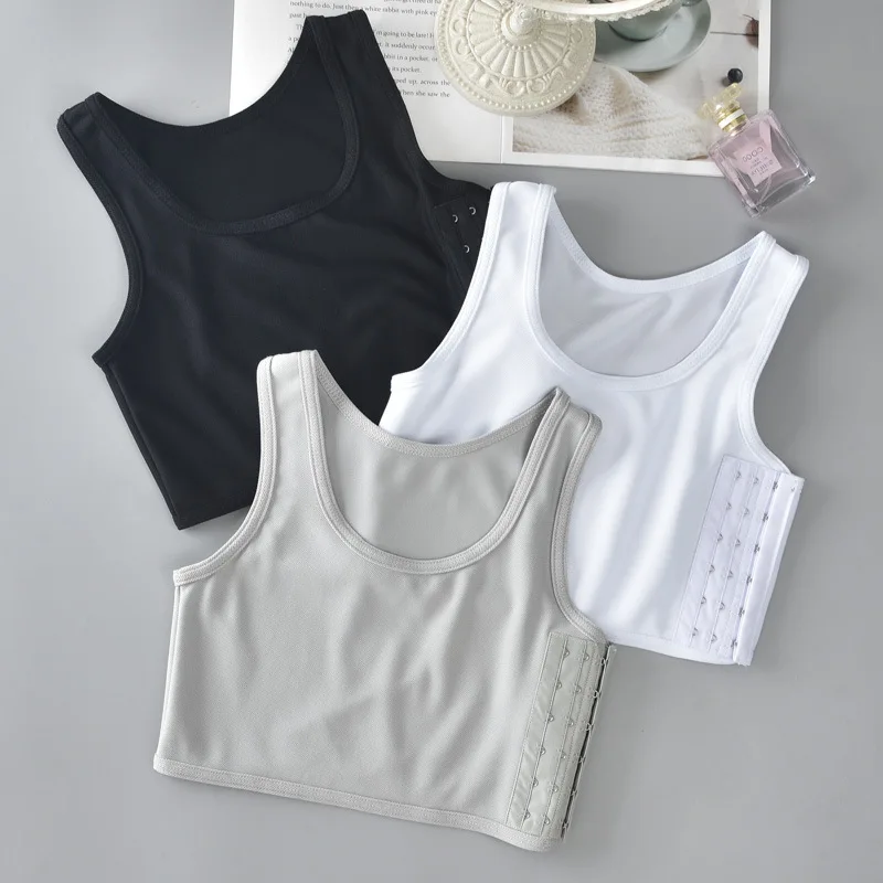 Wholesale Women Plus Size Sports Bra Breathable Round Neck Chest Binder Short Corset Shaping Bra