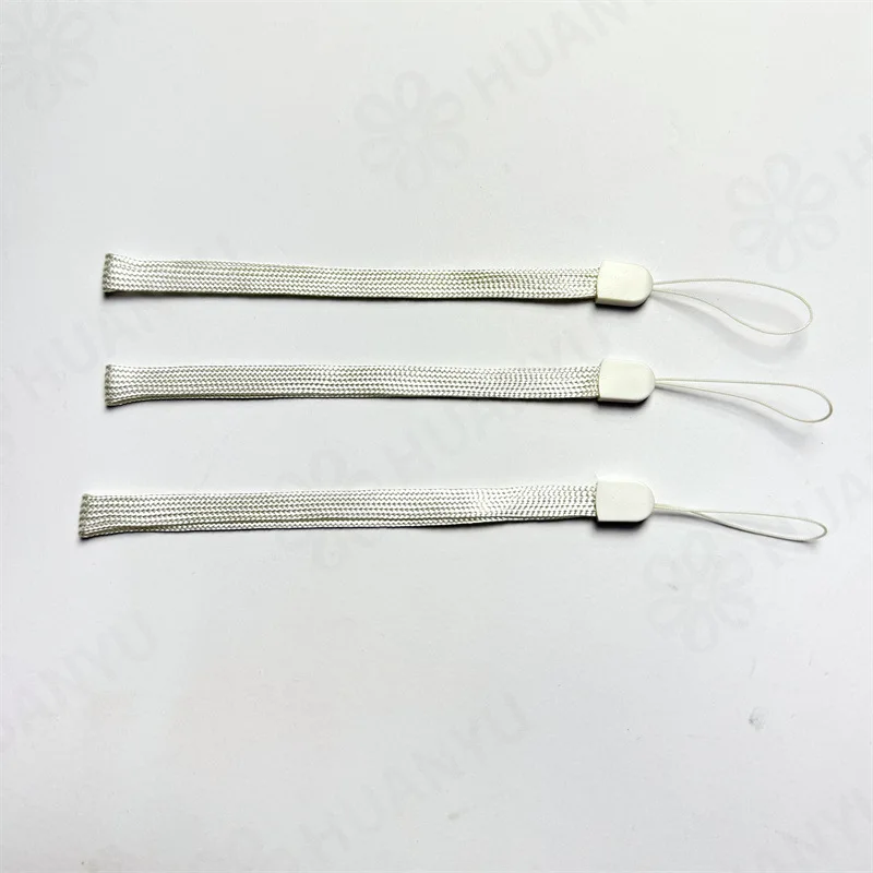 Wholesale high quality white short nylon wrist strap lanyard for speaker light stick water bottle walkie-talkie selfie stick fan